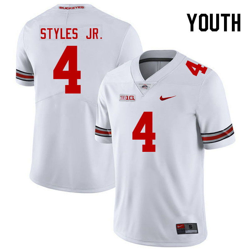 Youth #4 Lorenzo Styles Jr. Ohio State Buckeyes College Football Jerseys Stitched Sale-White
